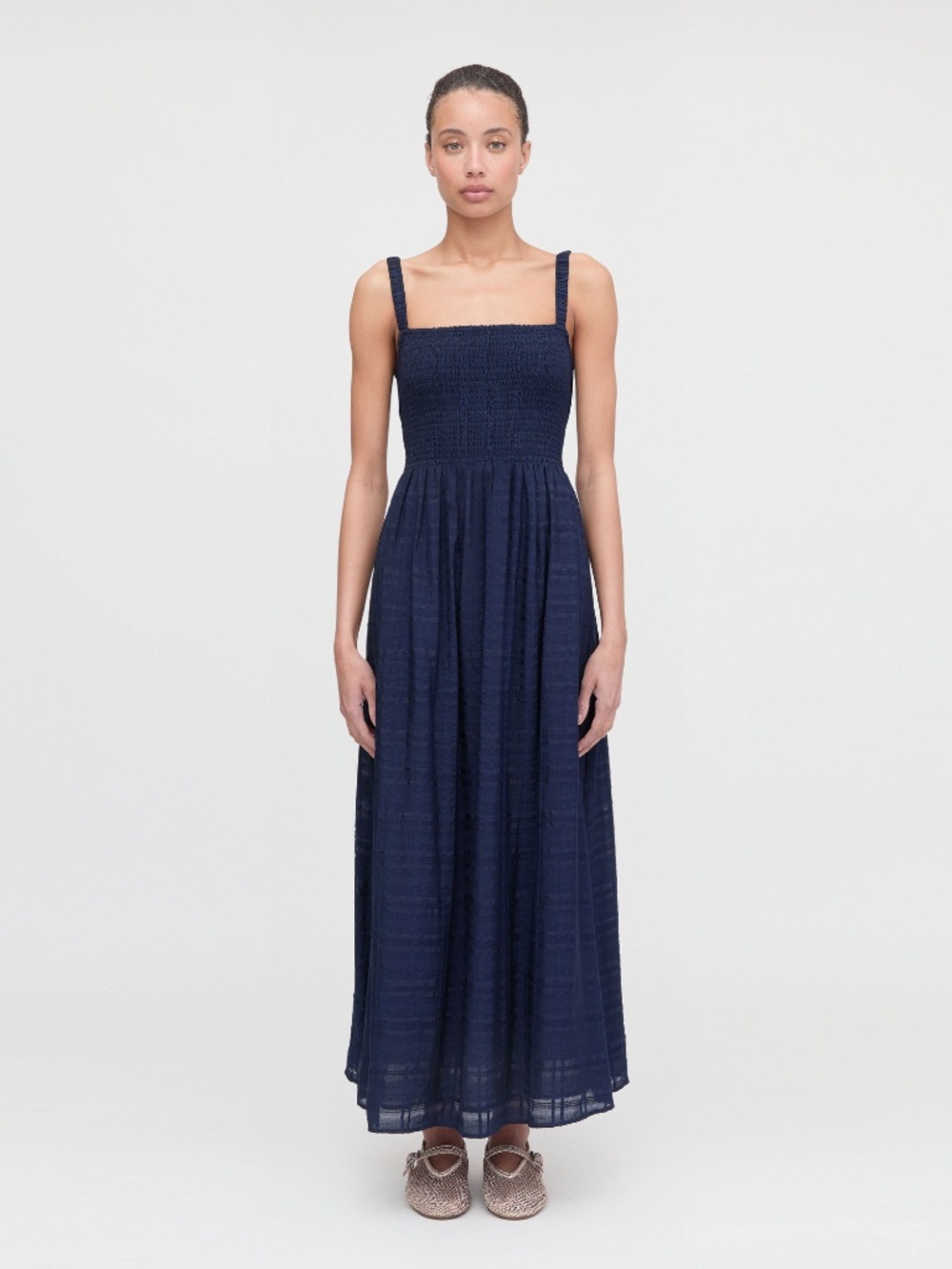 Hill House Home The Anita Nap Dress - Navy Sheer Plaid Size XLNavy Sheer Plaid / - Picture 2 of 3